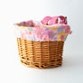Beep Kids Bike & Scooter Wicker Basket with a Retro Flower liner 🌸