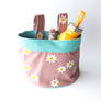 Beep Kids Bike / Scooter Fabric Basket with Cute Daisy Design