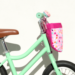 Beep Bike / Scooter Fabric Basket with a Confetti Dot Design 🎉