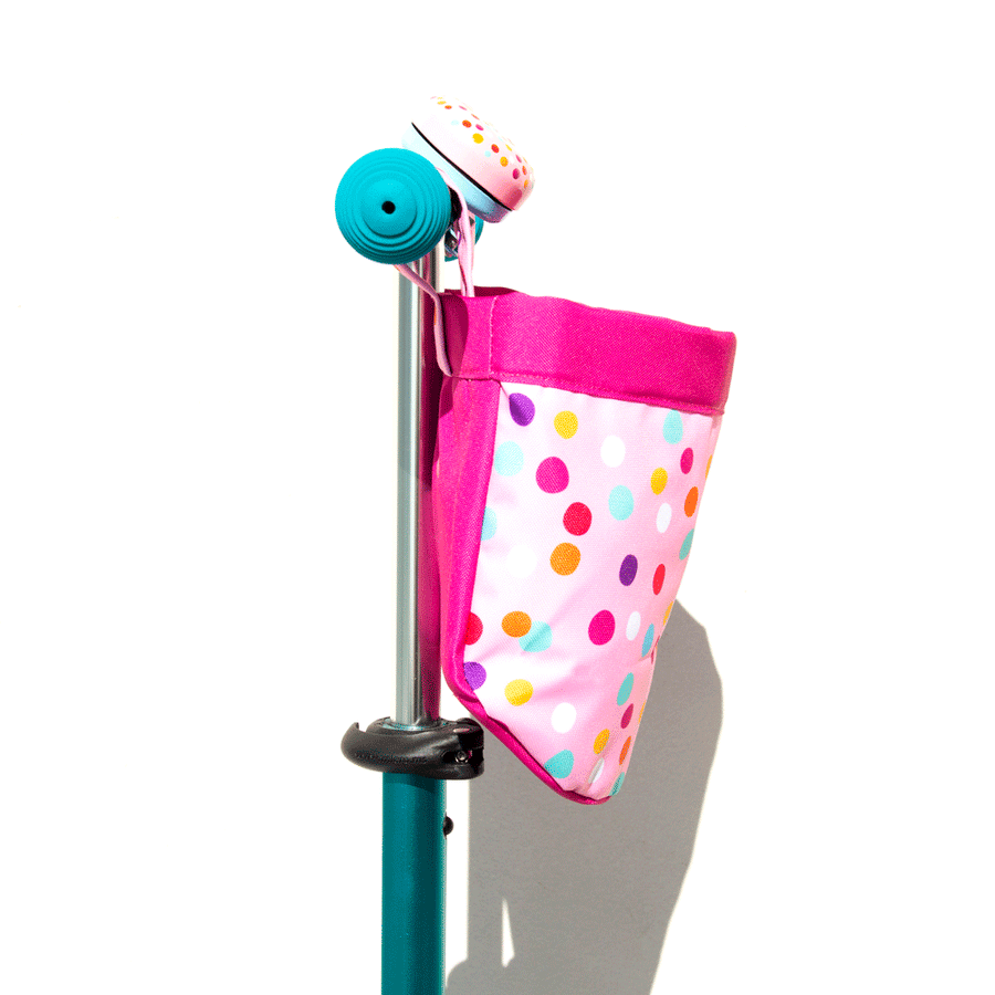 Beep Bike / Scooter Fabric Basket with a Confetti Dot Design 🎉