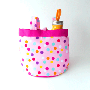 Beep Bike / Scooter Fabric Basket with a Confetti Dot Design 🎉