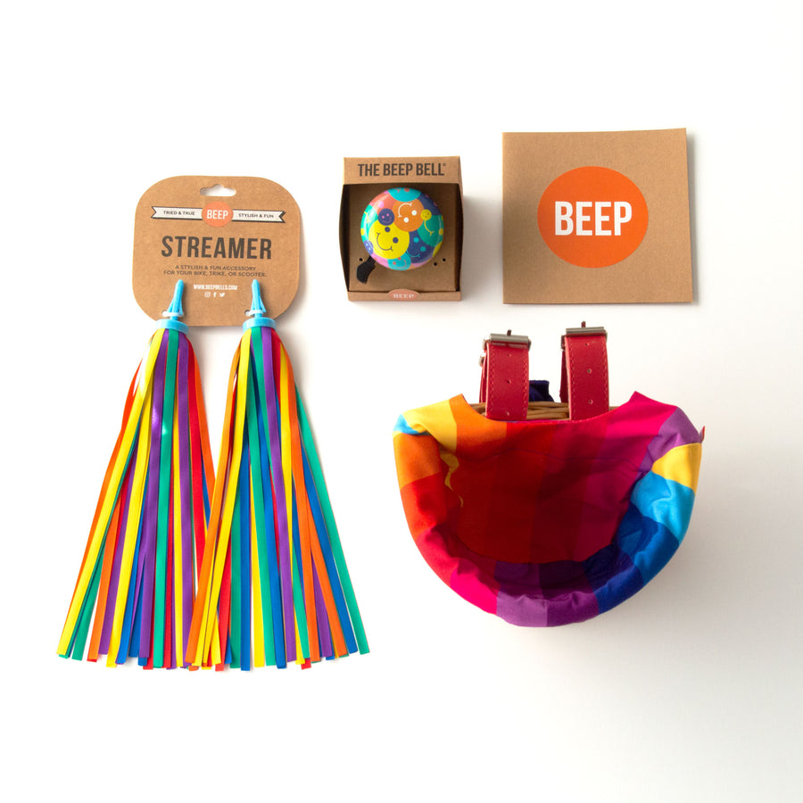 Rainbow Ride (Emoji Bell) - Kids Bike Bundle (Wicker)