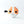 A white bicycle bell with a cute hand-painted cat face design in orange and black and pink.  Suitable for bikes and scooters