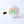 Cute Kids bike bell with pastel rainbow on white and pink bike bell