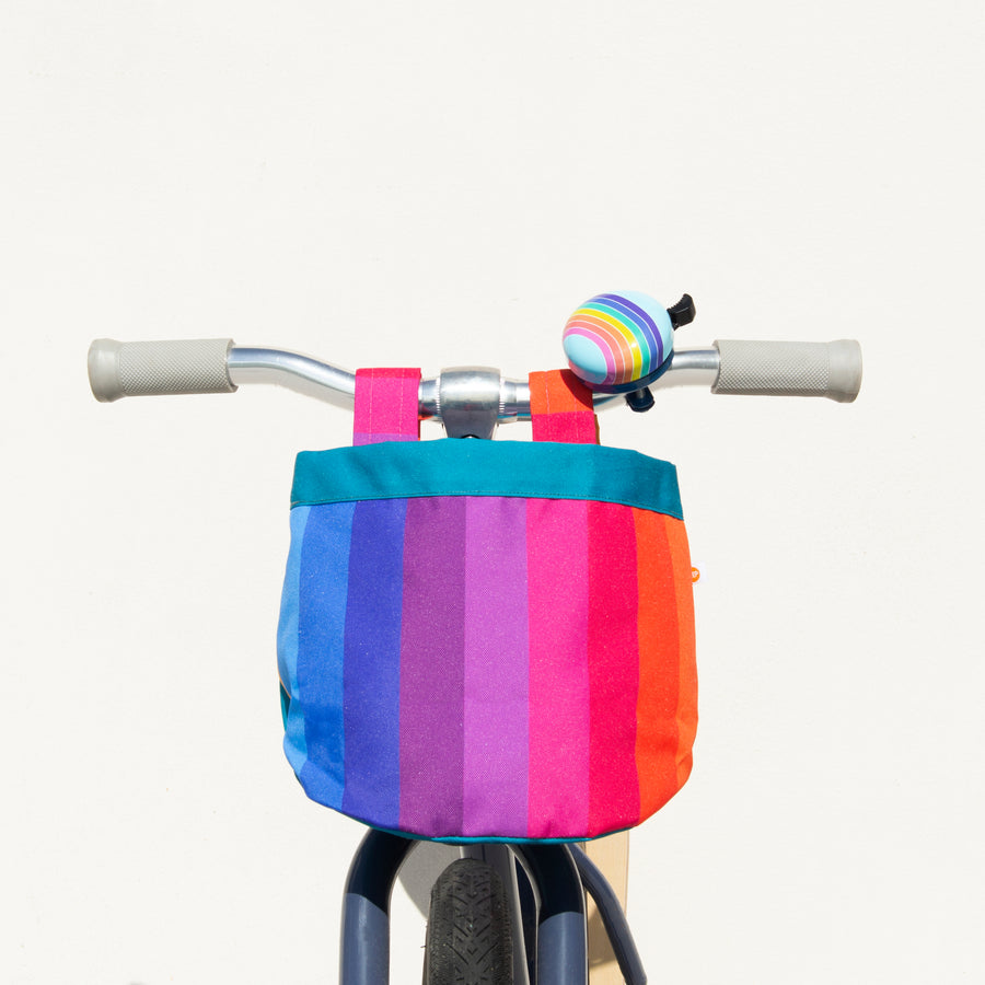 Beep Kids Bike / Scooter Fabric Basket with Beautiful Rainbow Design  🌈