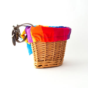 Beep Kids Bike & Scooter Wicker Basket with a  Rainbow liner 🌈