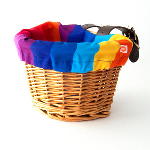 Beep Kids Bike & Scooter Wicker Basket with a  Rainbow liner 🌈