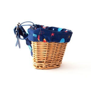 Beep Kids Bike / Scooter Wicker Basket with Rocket liner 🚀