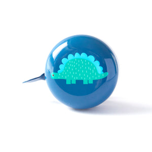 BLUE BIKE BELL WITH GREEN DINOSAUR ON THE TOP