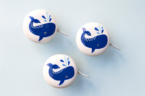 Beep Blue Whale fun bike bells - three