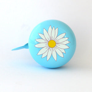 Daisy Bike Bell - Sweet White Daisy on Light Blue Bell