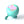 A mint green bicycle bell featuring a cute pink and white bird illustration on the front, set against a plain white background.