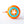 Vibrant orange bike bell with Star Super Hero design in white and turquoise.  A cool bicycle bell