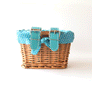 Beep Kids Wicker Bike / Scooter Basket with Mint Dotted Liner