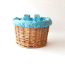Beep Kids Wicker Bike / Scooter Basket with Mint Dotted Liner