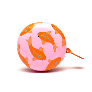 Beep Koi Fish bicycle bell — pink bike bell with orange koi fish and teal detail, Japanese-inspired design
