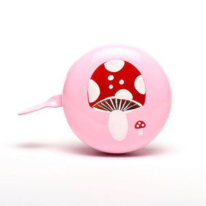 Beep pink bike bells with red and white mushroom