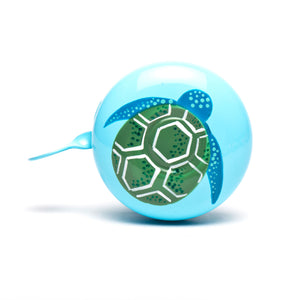 premium green turtle hand painted on pale blue bicycle bell