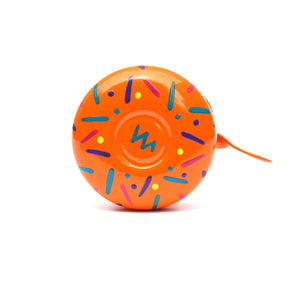 premium colourful pattern hand painted on orange bicycle bell