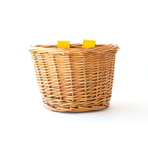 Beep Kids Bike / Scooter Wicker Basket - Yellow